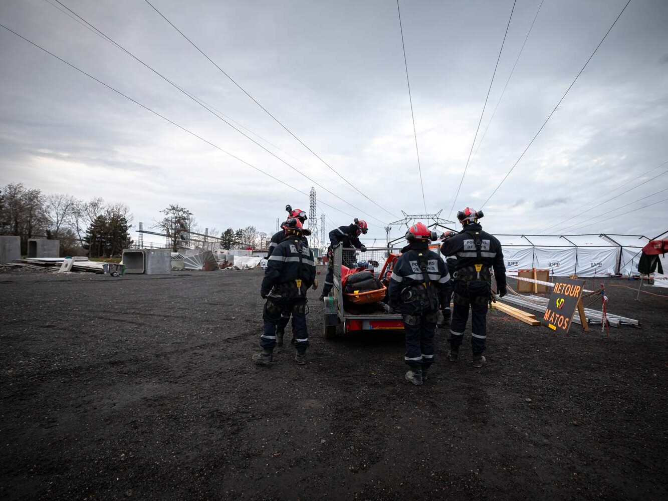 Reportage photo pompier entrainement eboulement